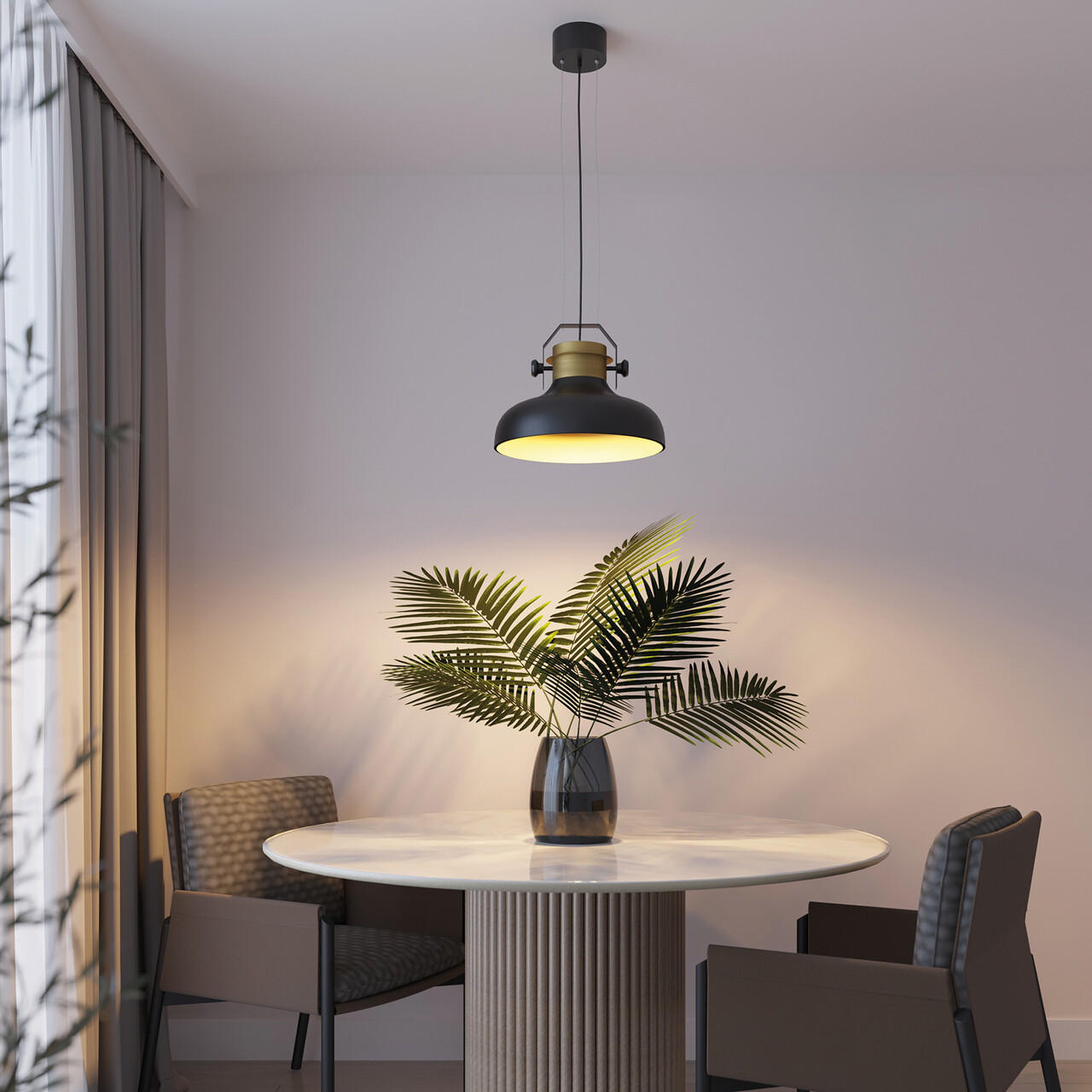 Lustra ELTAP, Stealle, 40x130 cm, 1xE27, 15W, otel, negru/auriu - imagine 6